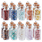 20Pcs 10 Styles Glass Wishing Bottle Pendants, with Natural Gemstone Chip Inside, Mixed Color, 42x16mm, Hole: 1.8mm, 2pcs/style
