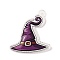 Printed Acrylic Pendant, Halloween Theme, Hat, 39x23.5x1.5mm, Hole: 2mm