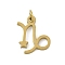 316L Surgical Stainless Steel Pendants, Constellation Charms, with Jump Ring, Golden, Capricorn, 12.5x11x1.5mm, Hole: 2.5mm