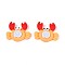 Crab Opaque Resin Cabochons, Orange, 24x27.5x7~7.5mm