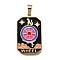Tarot 304 Stainless Steel Enamel Pendants, Ion Plating(IP), Real 18K Gold Plated, Wheel, 32x19.5x2mm, Hole: 7x3.5mm