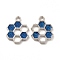 Alloy Enamel Pendants, Honeycomb Charm, Platinum, Steel Blue, 19x15x1.5mm, Hole: 2mm