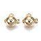 Brass Charms, Nickel Free, Fish, Real 18K Gold Plated, 6.5x6.5x3mm, Hole: 1mm