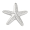 Anti-Tarnish 304 Stainless Steel Big Pendants, Starfish Charm, Stainless Steel Color, 57x59x4.5mm, Hole: 1.5mm