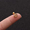 Brass Micro Pave Clear Cubic Zirconia Cartilage Earrings for Women, with Stainless Steel Pins, Golden, Heart, 6mm, Pin: 1.2mm