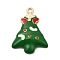 Christmas Alloy Enamel Pendants, Golden, Christmas Tree, 30.5x23x5.5mm, Hole: 2.1mm