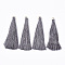 Nylon Thread Tassel Big Pendants Decoration, with Brass Findings, Golden, Light Grey, 63~66x7mm, Hole: 7mm