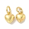 Rack Plating Brass Pendants, with Jump Rings, Long-Lasting Plated, Lead Free & Cadmium Free, Heart Charms, Real 14K Gold Plated, 9x7x4.5mm, Hole: 4.5mm
