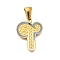 304 Stainless Steel Pendants, with Enamel, Ion Plating(IP), Laser Cut, Real 18K Gold Plated, Letter T, 18x14x1.5mm, Hole: 5.5x2.5mm