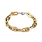 201 Stainless Steel Oval Link Chain Bracelets, with 304 Stainless Steel Clasps, Golden & Stainless Steel Color, 8-1/2 inch(21.5cm)