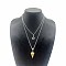 Star Pendant Necklaces, Natural Picture Jasper Hexagonal Cone Necklace, Double Layer Necklaces