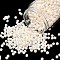TOHO Round Seed Beads, Japanese Seed Beads, (123L) Opaque Luster White Cream, 6/0, 4mm, Hole: 1.5mm, about 840pcs/50g