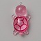 Luminous Resin Pendants, with 304 Stainless Steel Findings, Glow in the Dark, Tortoise Charm, Flamingo, 37x21x13mm, Hole: 2mm