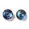 Resin Imitation Opal Cabochons, Rondelle, Dark Blue, 5.5x4mm