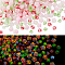 300pcs 3 styles Luminous Transparent Resin Decoden Cabochons, Glow in the Dark Flower with Glitter Powder, Mixed Color, 10~13.5x11~13.5x4~6mm, 100pcs/style