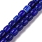Handmade Lampwork Beads Strands, Rarrel, Marine Blue, 8x7.5mm, Hole: 1.2mm, about 47pcs/strand, 14.69''(37.3cm)