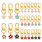 24Pcs 6 Colors Alloy Enamel Pendant Decorations, with Alloy Swivel Clasps, Flower, Mixed Color, 48mm, Pendant: 18mm, 4pcs/color