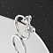 925 Sterling Silver Bowknot Adjustable Rings for Women, Silver, 6mm, Inner Diameter: 16mm