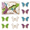8 Pairs 4 Colors Alloy Enamel Pendants, Golden, Butterfly, Mixed Color, 32x17x2mm, Hole: 2mm, 2 pairs/color