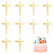 Mirror Acrylic Wall Decorations, Cross, Gold, 100x60x1.5mm