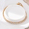 Brass Pave Clear Cubic Zirconia Horse Eye Box Chain Slider Bracelets, Nickle Free, Long-Lasting Plated, Golden, 10-1/4 inch(26cm), link: 3x6mm