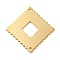 Brass Connector Charms, Lace Edged Rhombus Links, Real 24K Gold Plated, 21.5x21.5x0.8mm, Hole: 1.2mm