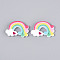Resin Cabochons, Rainbow, Colorful, 35x25x6.5mm
