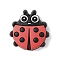 Food Grade Eco-Friendly Silicone Beads, Ladybird, Indian Red, 31x30x9.5mm, Hole: 2mm