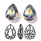 Imitation Austrian Crystal Glass Rhinestone, Grade A, Pointed Back & Back Plated, teardrop, Vitrail Medium, 25x18x8mm