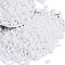 Baking Paint Glass Seed Beads, Round Hole, Peanut, White, 3.5x6x3.5mm, Hole: 0.9mm, about 3750pcs/pound