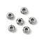 Tarnish Resistant Round 201 Stainless Steel Spacer Beads, Stainless Steel Color, 4x3.5mm, Hole: 1.5mm