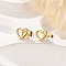 PVD Vacuum Plating 304 Stainless Steel Tiny Hollow Out Heart Stud Earrings for Women, Golden, 5.5x6mm, Pin: 0.8mm