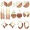 OLYCRAFT 16pcs Resin Wooden Earring Pendants Transparent Wood Statement Jewelry Findings Wood Earring Accessories with Glitter Snowflake Sequins for Necklace Jewelry Making - 8 Styles