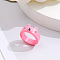 Cute Cartoon Resin Finger Rings for Women, Bear, Pink, Inner Diameter: 17mm