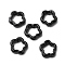 Flower Hollow Glazed Porcelain Bead Frame, Floral Ceramic Beads, Black, 15.5x16x5mm, Hole: 2.5mm