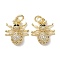 Brass Micro Pave Cubic Zirconia Charms, with Jump Ring, Spider Charms, Lead Free & Cadmium Free, Long-Lasting Plated, Rack Plating, Real 18K Gold Plated, 14x13x4mm, Hole: 3mm