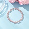 Synthetic Cherry Quartz Glass Round Beaded Stretch Bracelets for Men Women, with Brass Beads, Inner Diameter: 2-1/4 inch(5.7cm)