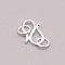 925 Sterling Silver S Shape Clasps, S-Hook Clasps, with Jump Rings, 925 Sterling Silver Plated, 8.5x7x1mm, Hole: 2.6mm