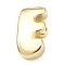 Brass Initial Beads, Real 18K Gold Plated, Long-Lasting Plated, Rack Plating, Lead Free & Cadmium Free, Letter E, 21x11.5x8mm, Hole: 8.5x4mm