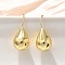 Teardrop Brass Dangle Earrings, Cadmium Free & Lead Free, Rack Plating, Real 18K Gold Plated, 34.5x15mm