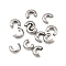 Tarnish Resistant 304 Stainless Steel Crimp Beads Covers, Stainless Steel Color, 5x4.5x2~2.5mm, Hole: 2mm