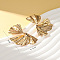 Alloy Stud Earrings, Golden, Flower, 60x45mm
