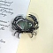 Natyral Black Lip Shell Brooches, Crab, Gray, 43x49mm