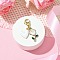 Valentine's Day Rose Heart Alloy Enamel Pendant Decoration, Lobster Claw Clasps Charms for Bag Ornaments, White, 40mm