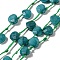 Synthetic Turquoise Dyed Beads Strands, Faceted, Teardrop, 7x7x3.5mm, about 30pcs/strand, 15.75''(40cm)