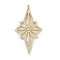 Brass Micro Pave Cubic Zirconia Pendants, North Star, Long-Lasting Plated, Cadmium Free & Lead Free, Rack Plating, Real 18K Gold Plated, 51.5x27.5x5mm, Hole: 0.9mm