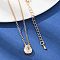 Brass Pave Clear Cubic Zirconia Pendant Necklaces for Women, Golden, Teardrop, 16.10 inch(40.9cm)