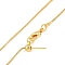 1mm Rack Plating Brass Box Chain Adjustable Slider Necklaces for Women Men, Cadmium Free & Lead Free, 901 Stainless Steel Clasp, Long-Lasting Plated, Real 18K Gold Plated, 17.72 inch(45cm)