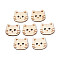 Cat Shape Wood Buttons, 2-Hole, Old Lace, 15.5x18x2mm, Hole: 2~2.2mm