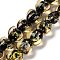 Handmade Dichroic Foil Glass Beads Strands, Heart, Dark Goldenrod, 11.5~13x12~13x8.5~10mm, Hole: 1.5mm, about 33pcs/strand, 15.08''(38.3cm)